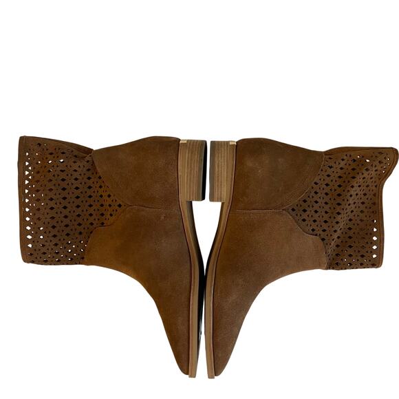 MICHAEL KORS Women’s Sunny Ankle Booties Suede Flat Size 8M Dark Caramel - Picture 4 of 13
